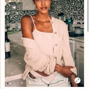 Free people cardi and tank top set